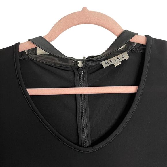 Reiss Juliet Faux Leather Choker Neck Long Sleeve Blouse - Picture 4 of 5